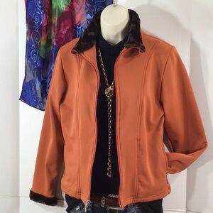 Wooly Bully zip front faux fur jacket S